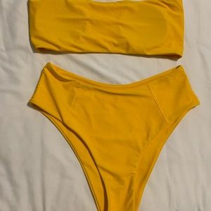 Yellow high wastes bikini New